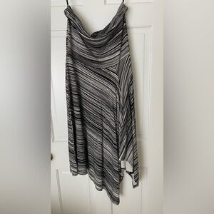 Ann Taylor Black and white strapless asymmetrical dress Size M